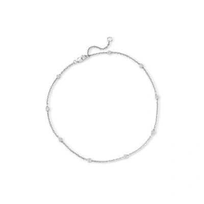 ROSS-SIMONS DIAMOND STATION ANKLET IN STERLING SILVER