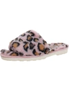Array Shasta Womens Faux Fur Lined Slip On Slide Sandals In Pink