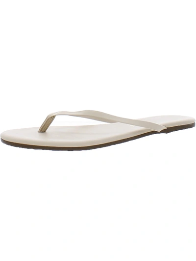 TKEES FOUNDATIONS WOMENS FAUX LEATHER TOE-POST FLIP-FLOPS