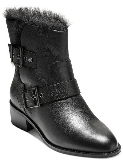 Cole Haan Neela Womens Slip On Leather Ankle Boots In Black