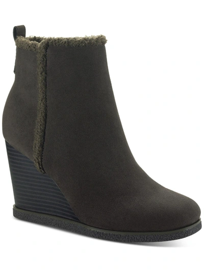 SUN + STONE CAMILLIA WOMENS ZIP UP PLATFORM WEDGE BOOTS