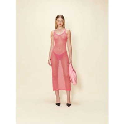 House Of Sunny Womens Blush Love Lace Semi-sheer Woven Maxi Dress