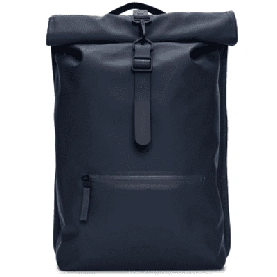 Rains Navy Rolltop Rucksack 13320 In Blue