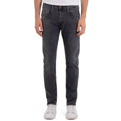 Replay Hyperflex Re-used Anbass Slim Tapered Jeans In Grey