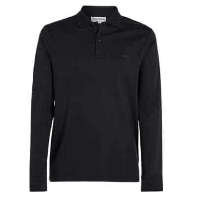 Calvin Klein Menswear Menswear Smooth Cotton Slim Polo In Black
