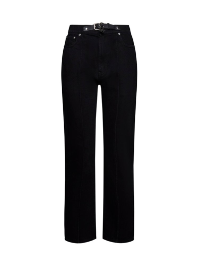 Jw Anderson Padlock Strap Slim-fit Jeans In Black