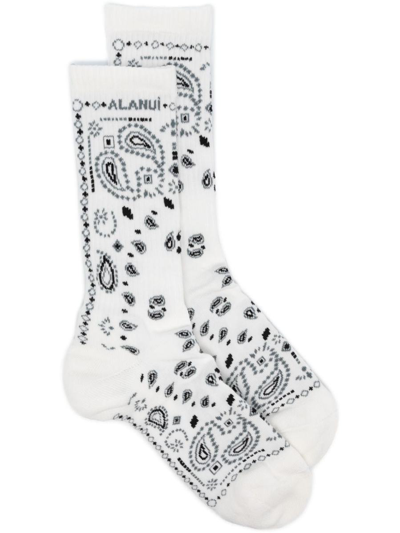 Alanui Bandana Socks In Yellow Cream