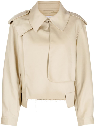 Jnby Cropped Tailored Jacket In Brown