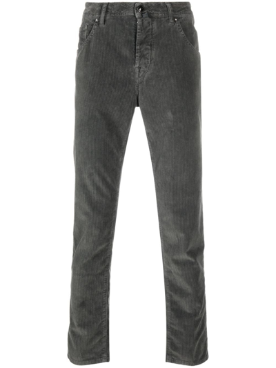 Jacob Cohen Straight-leg Corduroy Trousers In 灰色