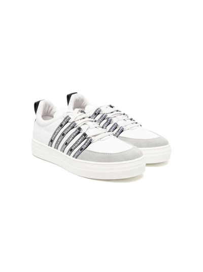 Dsquared2 Logo-print Leather Sneakers In White