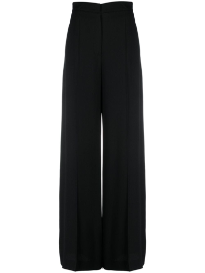 Moschino High Waist Wide Leg Trousers In Black