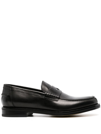 Doucal's Slip-on Leather Penny Loafers In Multi