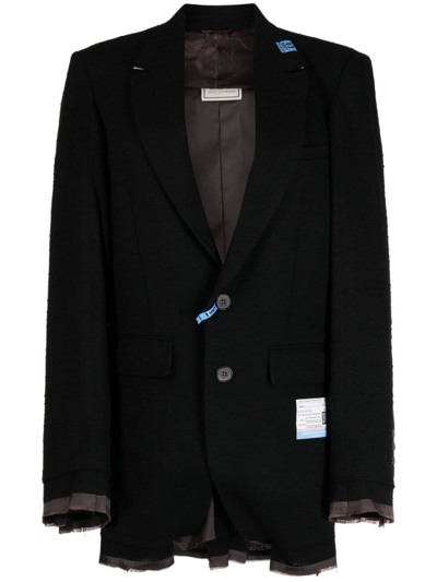 Miharayasuhiro Single-breasted Layered Blazer In Black