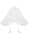 Noir Kei Ninomiya Balloon-sleeve Cotton Shirt In 白色