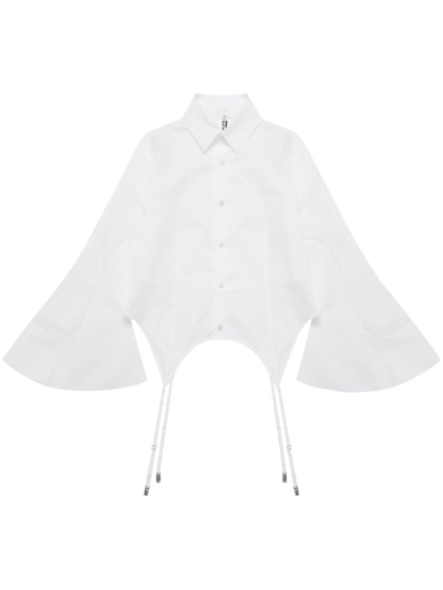 Noir Kei Ninomiya Balloon-sleeve Cotton Shirt In White