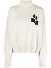 MARANT ETOILE INTARSIA-LOGO ROLL-NECK JUMPER