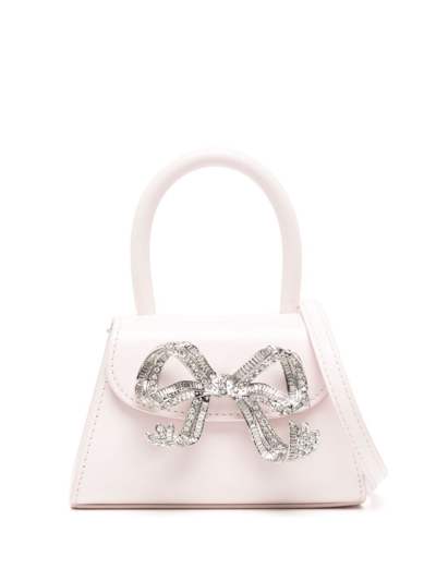 Self-portrait Micro Leather The Bow Bag In White