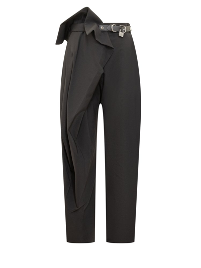 Jw Anderson Padlock Detailed Tapered Trousers In Black