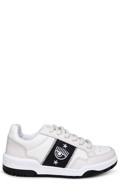 Chiara Ferragni Cf-1 Leather Sneakers In White