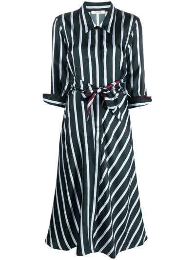 DOROTHEE SCHUMACHER STRIPE-PRINT SILK TWILL SHIRTDRESS