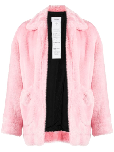 Doublet Bunny-motif Faux-fur Jacket In Pink