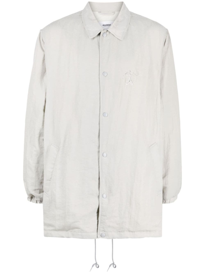 Doublet Logo-embroidered Shirt Jacket In Grau