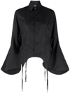 Noir Kei Ninomiya Braces-detail Long-sleeve Shirt In Schwarz