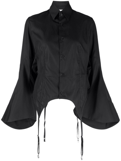 Noir Kei Ninomiya Braces-detail Long-sleeve Shirt In Black