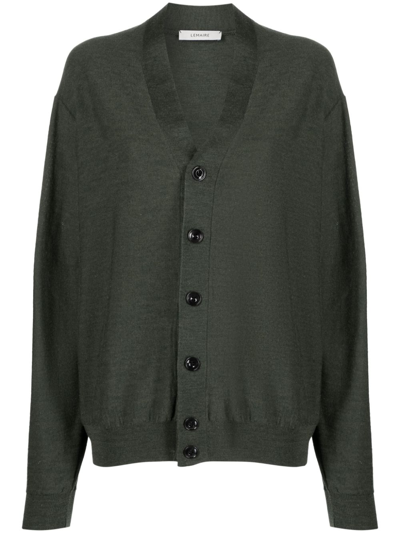 Lemaire Twisted Wool-blend Cardigan In Green