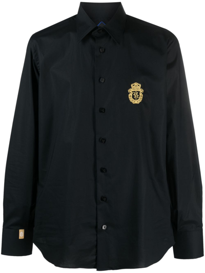 Billionaire Logo-embroidered Shirt In Schwarz