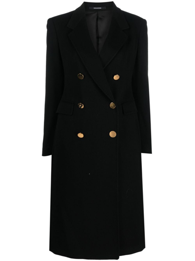 Tagliatore Jole Brushed Double-breasted Coat In Black