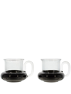 Tom Dixon Black Bump Glass Teacup Set In Black