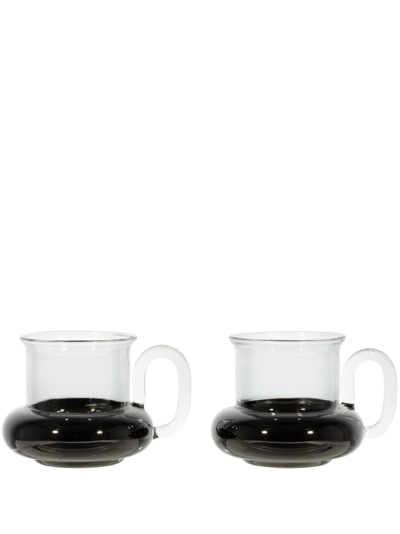 Tom Dixon Black Bump Glass Teacup Set