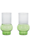 Tom Dixon Bump Tall Glasses (set Of Two) In Green