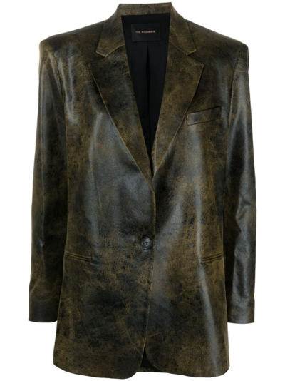 The Andamane Faux-leather Blazer In Black
