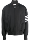 Thom Browne 4-bar Plain Weave Suiting Bomber Jacket In Schwarz