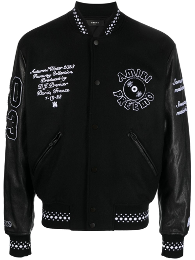 Amiri Dj Preemo Varsity Jacket In Black