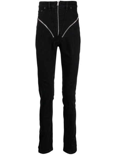 Mugler Zip-detail Spiral Skinny Jeans In Black