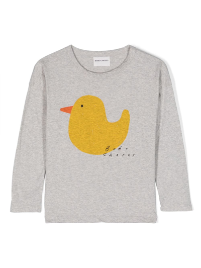 Bobo Choses Rubber Duck Long-sleeve T-shirt In Grau