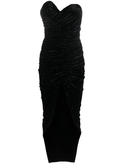 Alexandre Vauthier Strapless Velvet Dress In Black