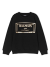 Balmain Logo-print Long-sleeved Jumper In Schwarz