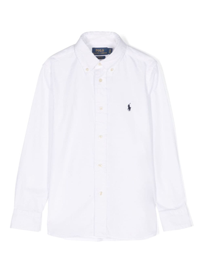 Polo Ralph Lauren Kids' Polo Pony Cotton Shirt In White