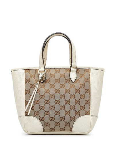 Pre-owned Gucci Classic Gg Canvas Bree Satchel Bag In Brown