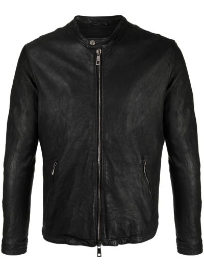 Giorgio Brato Zip-up Leather Jacket In Nero