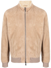 Giorgio Brato Suede Zip-up Jacket In Neutrals