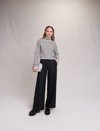 Maje Womens Noir / Gris Pimano High-rise Flared-leg Stretch-woven Trousers In Black