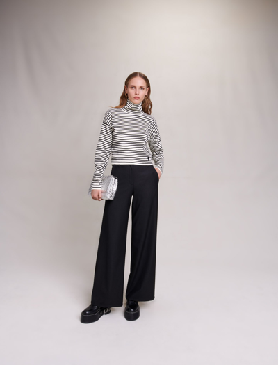 Maje Flared Trousers For Spring/summer In Black