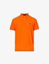 Polo Ralph Lauren Mens  Short-sleeved Logo-embroidered Custom-fit Cotton-piqué Polo Shirt In Sailing Orange