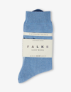 FALKE FALKE WOMENS ARCTICBLUE BRUSHED MID-CALF CASHMERE AND WOOL-BLEND KNITTED SOCKS