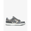 A BATHING APE A BATHING APE MEN'S GREY MIXED BAPE SK8 STA #3 M2 LEATHER LOW-TOP TRAINERS